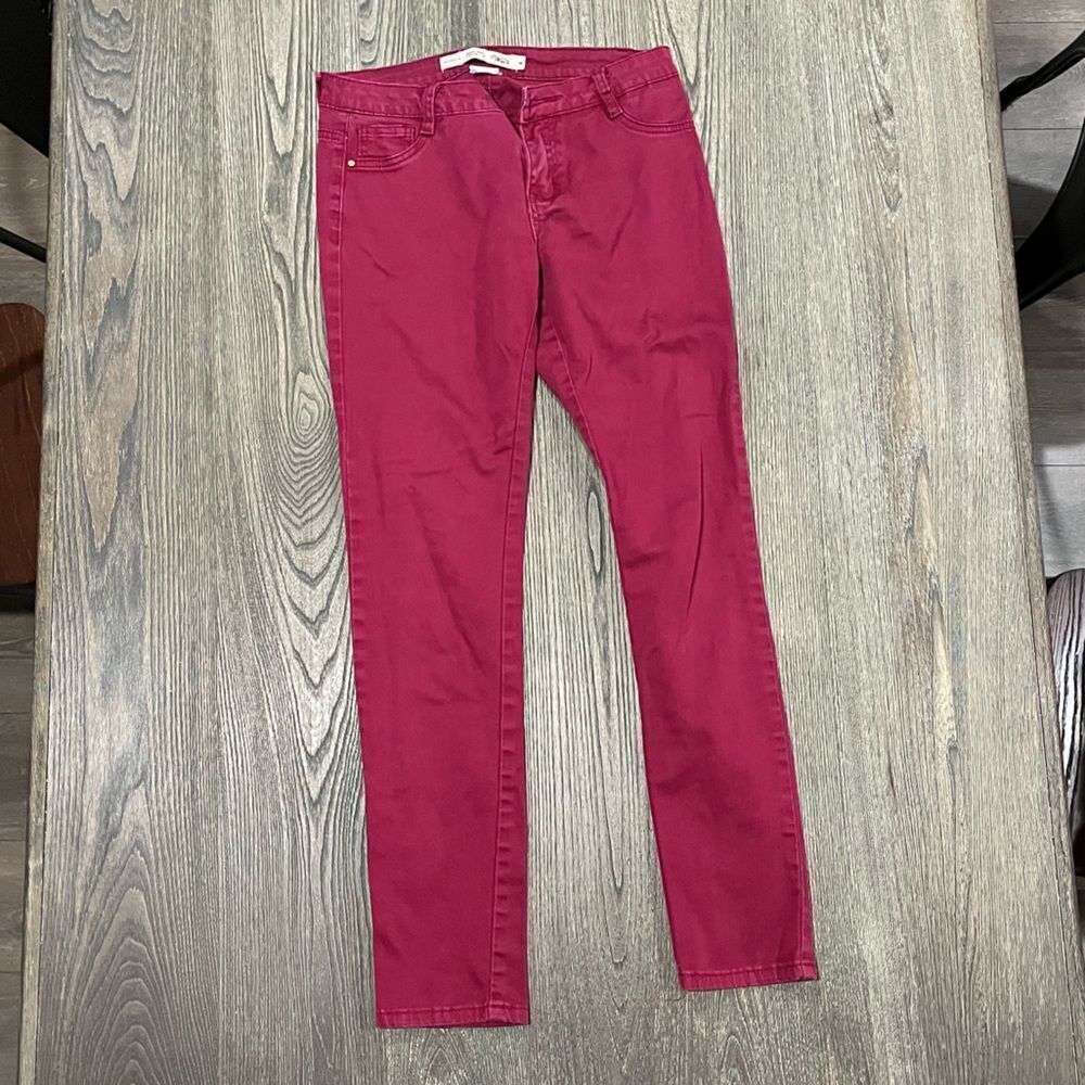 Grifflin Straight Leg Jeans Wash Denim Wear Premium Cotton Blend Red Medium